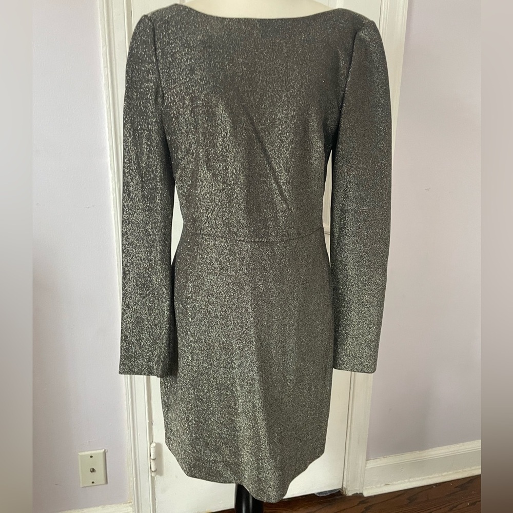 Diane von Furstenberg Metallic Long-Sleeve Dress – Size 10